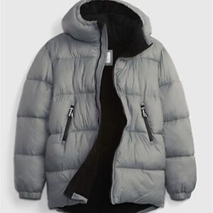 GAP Teen Kids Nylon Grey Heavy Weight Puffer Jacket Size 14-16